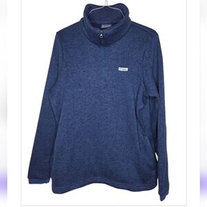 Columbia Women's Reel Cozy Blue 1/4 Zip Fleece Backed Sweater Pullover Size M